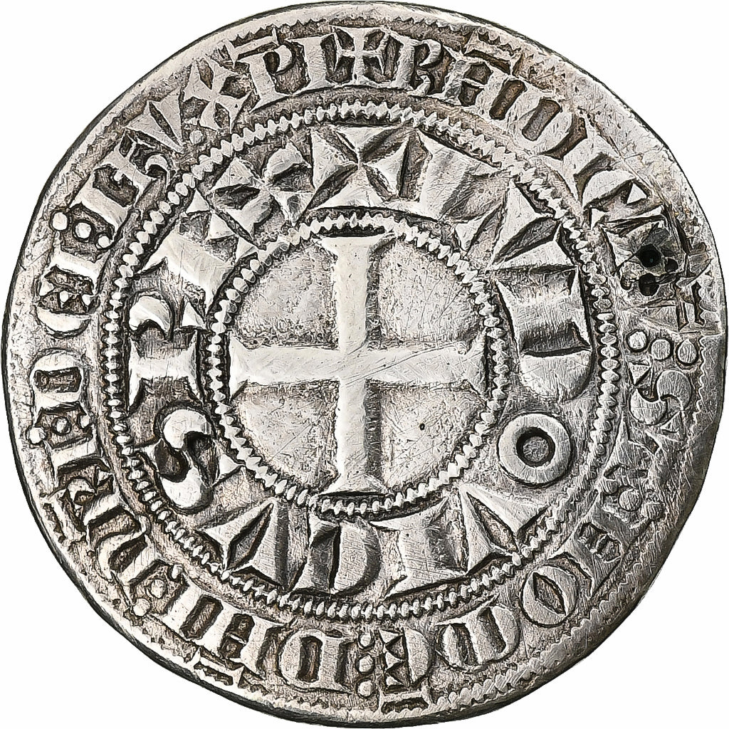 France, Louis IX, Gros Tournois à l'étoile, 1245-1270, Silver, AU(50-53)