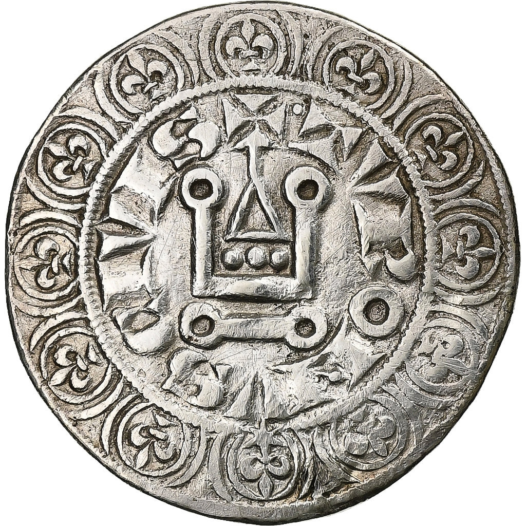 France, Louis IX, Gros Tournois à l'étoile, 1245-1270, Silver, AU(50-53)
