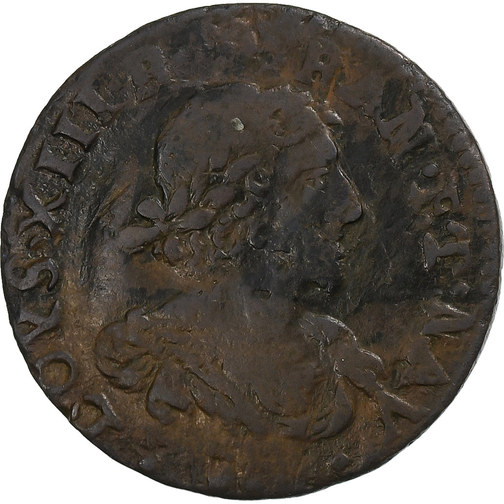 Francia, Louis XIII, Double Tournois, 1638, Axe Loire-Rhône, Rame, MB
