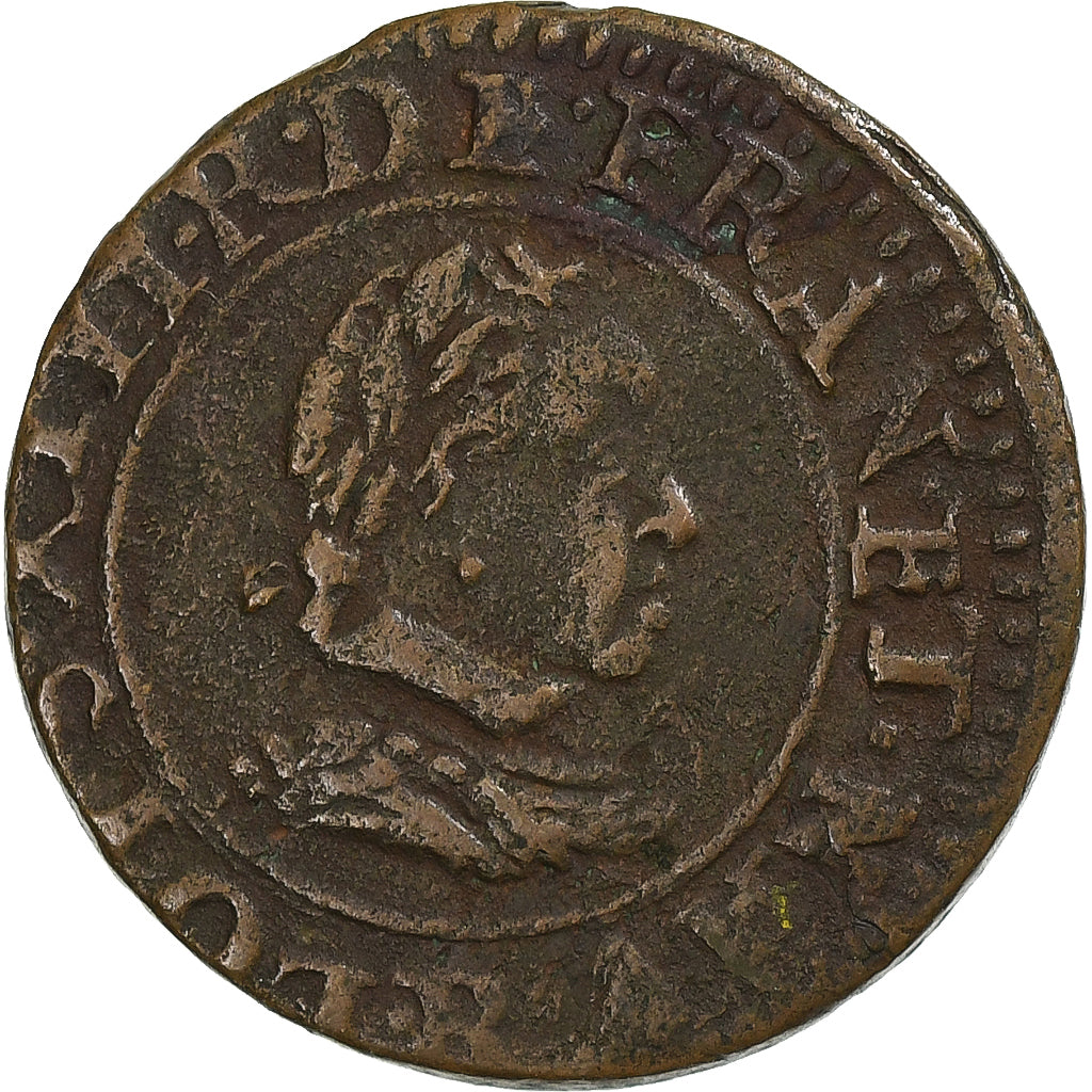 Frankrijk, Louis XIII, Double Tournois, 1621, Villeneuve Saint-André, Koper