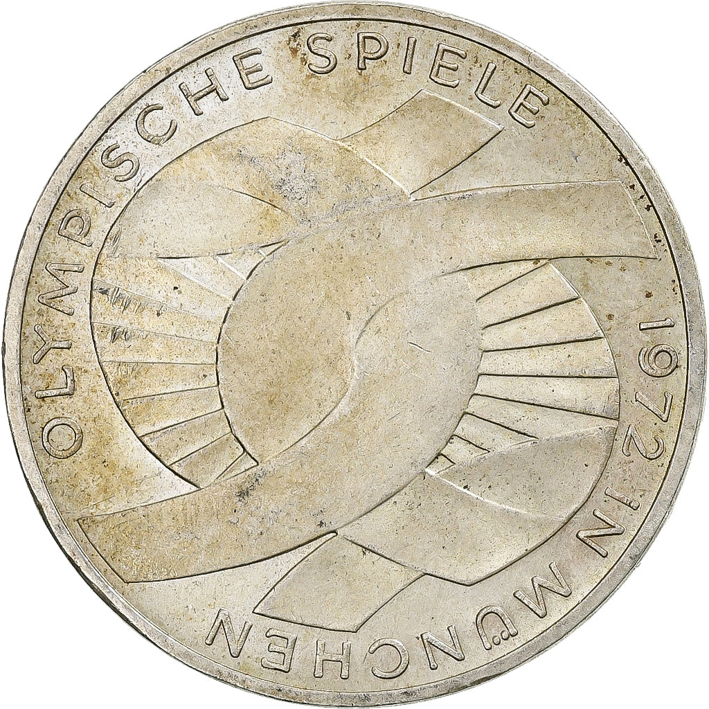 GERMANY - FEDERAL REPUBLIC, 10 Mark, Munich olympics, 1972, Karlsruhe, Silver