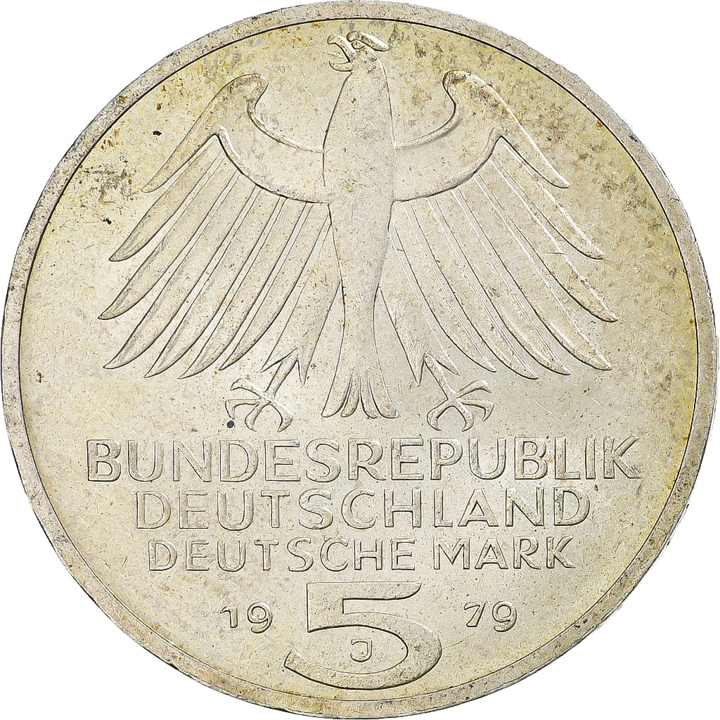 Germania, 5 Mark, German Archaeological Institute, 1979, Hamburg, Argento, BB+