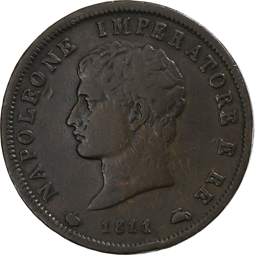 Kingdom of Italy, Napoleon I, Soldo, 1811, Milan, Koper, FR+, Gadoury:IT18
