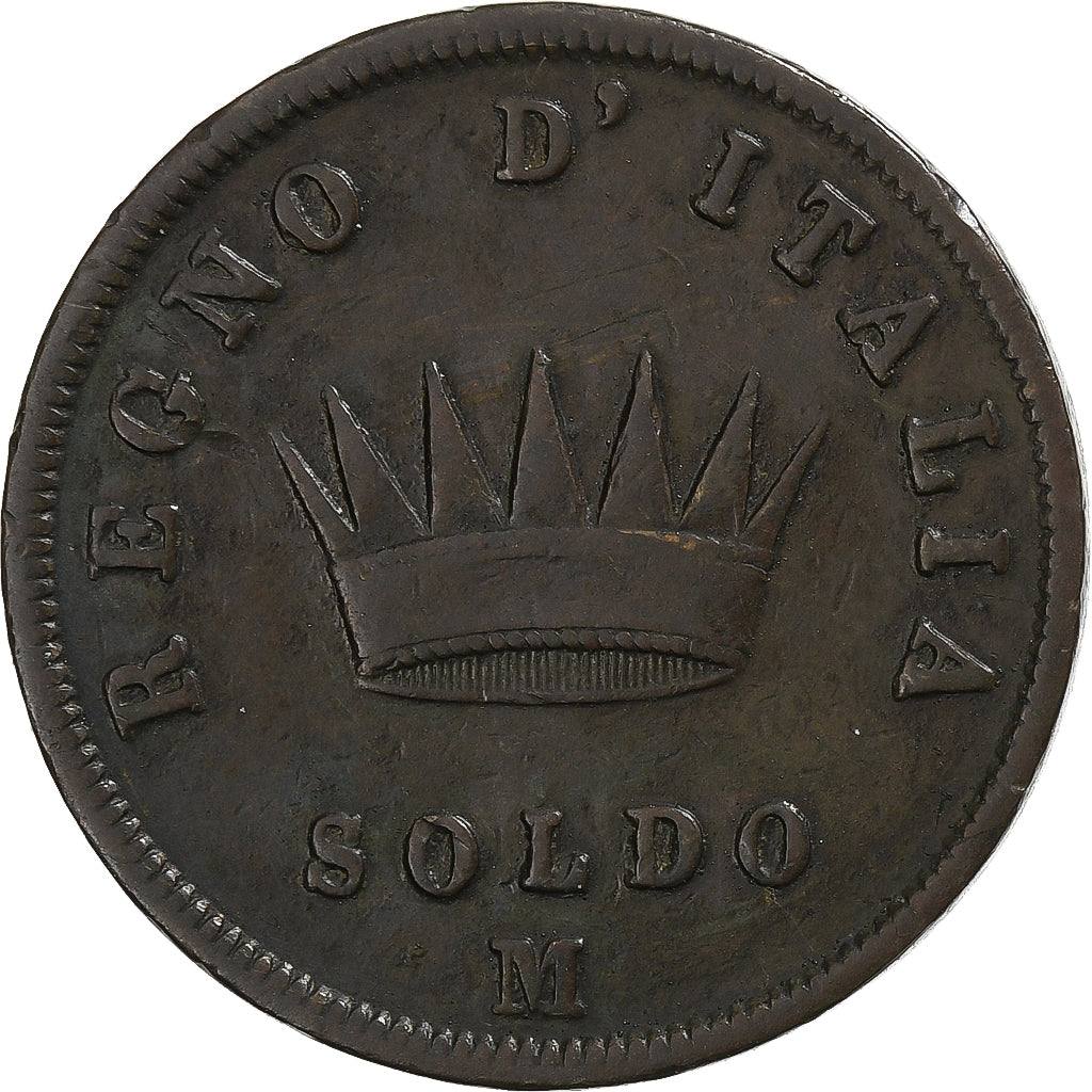 Kingdom of Italy, Napoleon I, Soldo, 1811, Milan, Koper, FR+, Gadoury:IT18