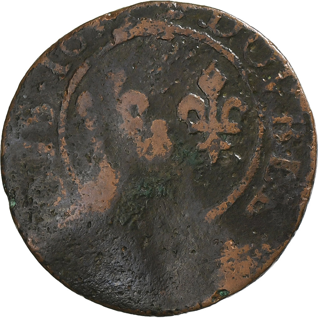 Francia, Louis XIII, Double Tournois, Uncertain date, Rame, MB