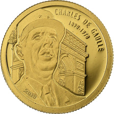 Benin, 1500 Francs CFA, Charles De Gaulle, 2010, Proof, Gold, MS(65-70)