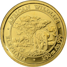 Somalia, 10 Shillings, African Wildlife, Elephant, 2012, Proof, Gold, MS(65-70)