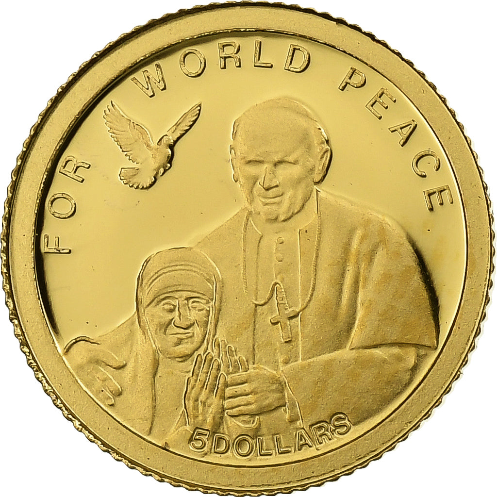 Salomonen, 5 Dollars, World Peace, 2010, PP, Gold, STGL