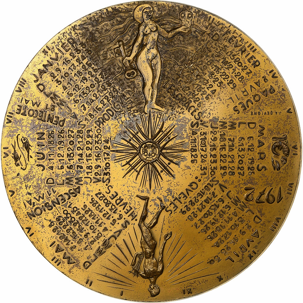France, Medal, Calendrier, Les Grâces, 1972, Bronze, AU(55-58)