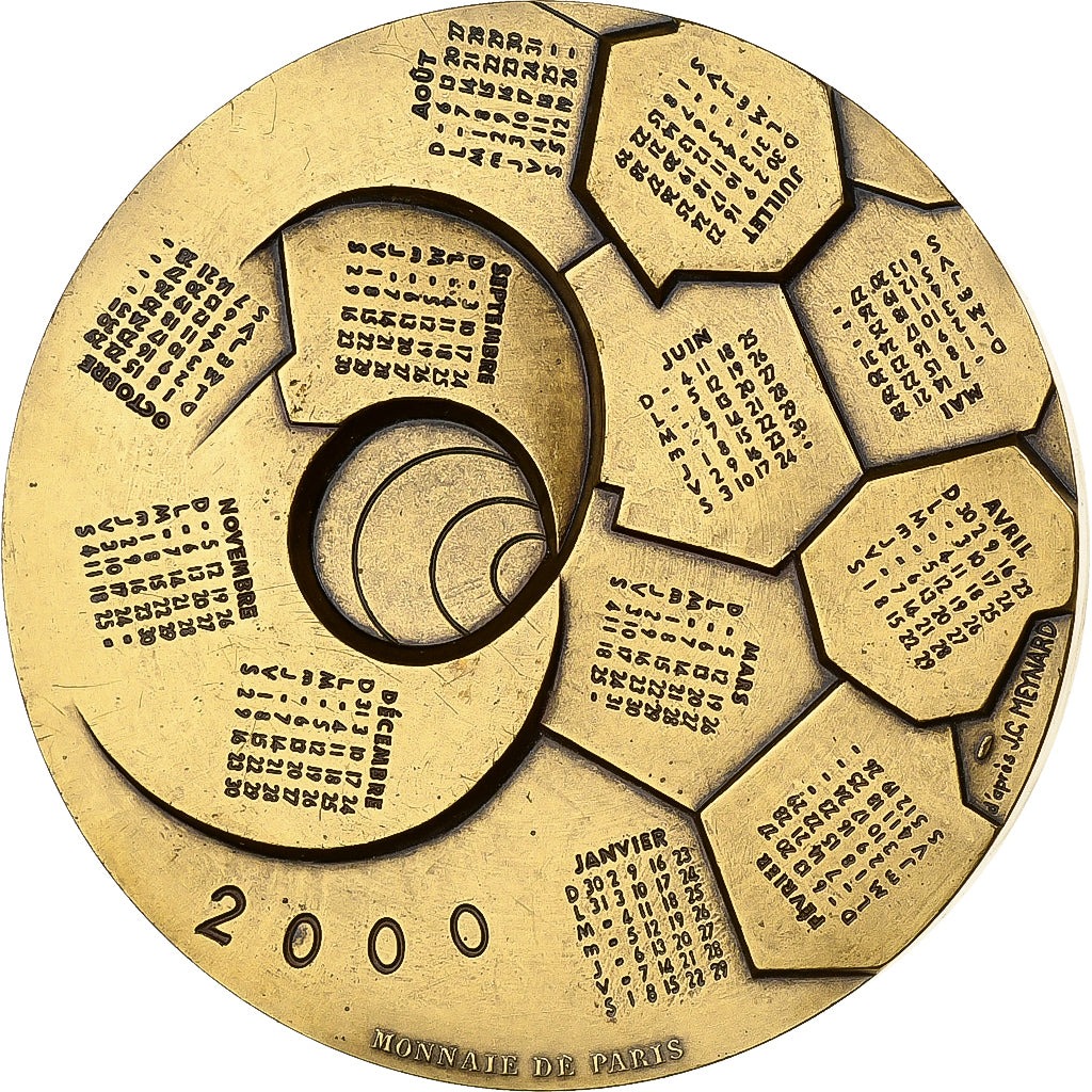Francia, medaglia, Calendrier, Spirale, 2000, Bronzo, SPL