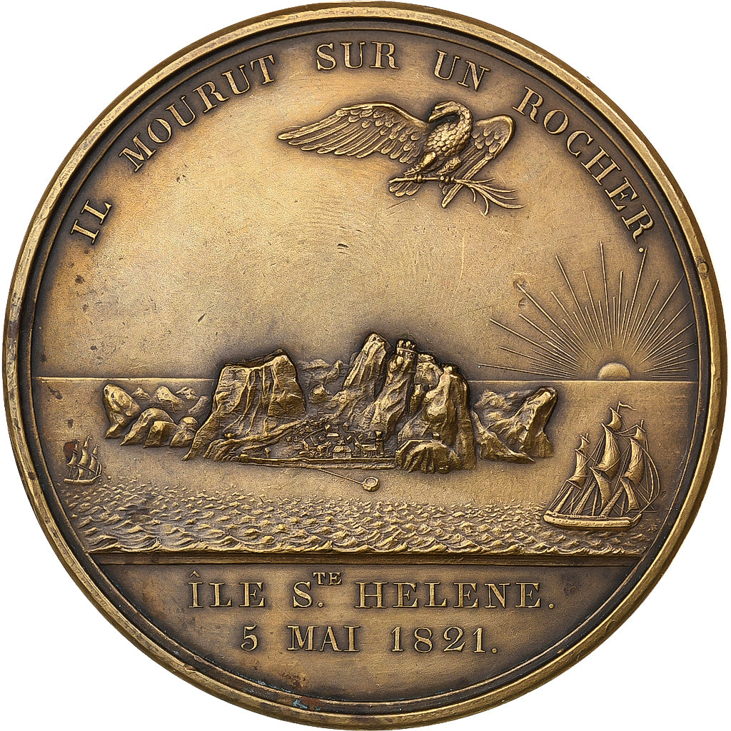France, Medal, Louis XVIII, Mort de Napoléon Ier à Saint-Hélène, n.d.