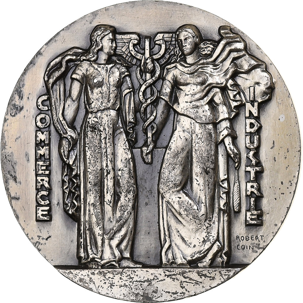 France, Medal, Chambre de Commerce de Lille, n.d., Silver, Coin, AU(55-58)