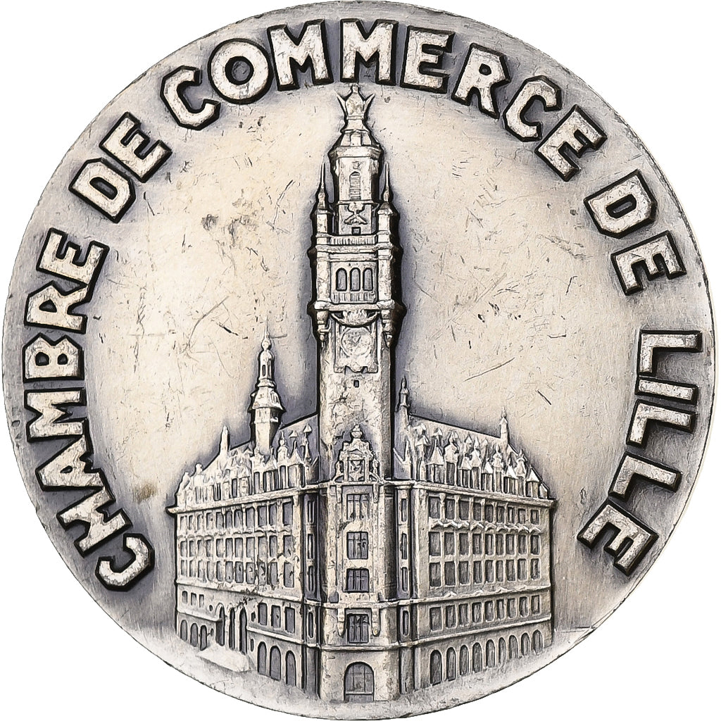 France, Medal, Chambre de Commerce de Lille, n.d., Silver, Coin, AU(55-58)