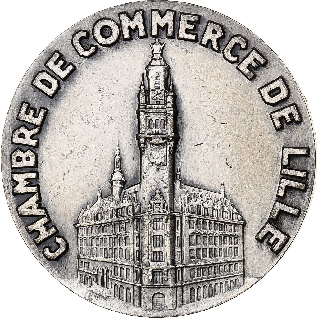 France, Medal, Chambre de Commerce de Lille, n.d., Silver, Coin, AU(55-58)