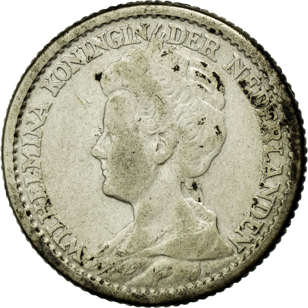 Coin, Netherlands, Wilhelmina I, 25 Cents, 1911, VF(30-35), Silver, KM:146