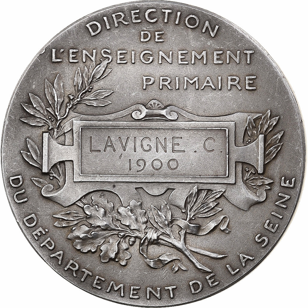 Francia, medaglia, Ville de Paris, Enseignement du Dessin, 1900, Argento