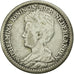 Coin, Netherlands, Wilhelmina I, 25 Cents, 1913, EF(40-45), Silver, KM:146