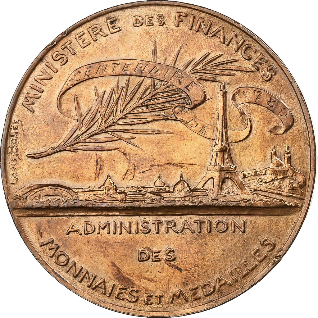 Francia, medaglia, Administration des Monnaies et Médailles, Centenaire, 1889
