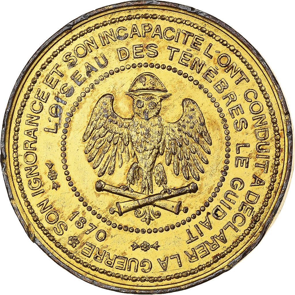 France, Médaille, Napoléon III, Oiseau des ténèbres, n.d., Gilt Tin, TTB+