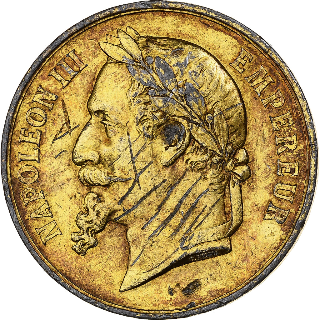France, Medal, Napoléon III, Déclaration de la Guerre, n.d., Gilt Tin, Trotin