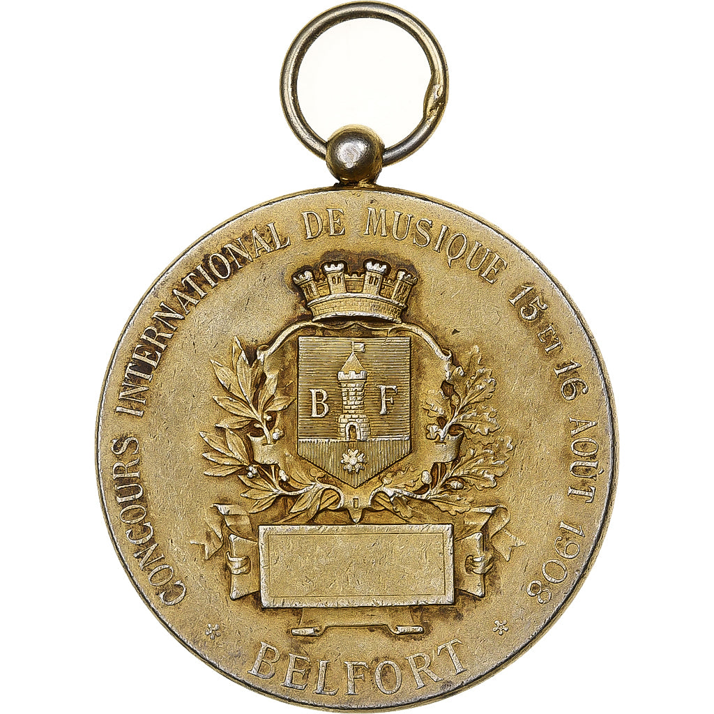 France, Medal, Concours International de Musique, Belfort, 1908, Silver