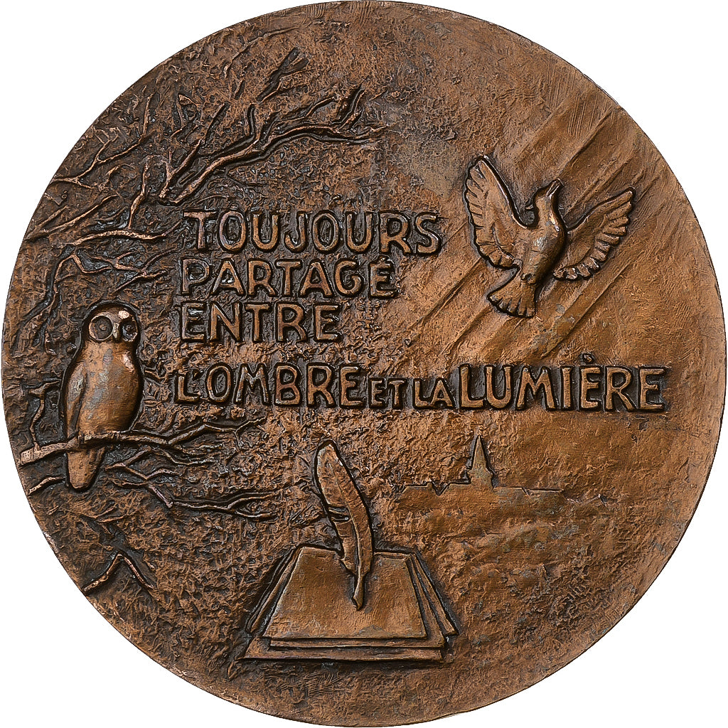 France, Medal, Marcel Arland, Académie Française, n.d., Bronze, Guiraud