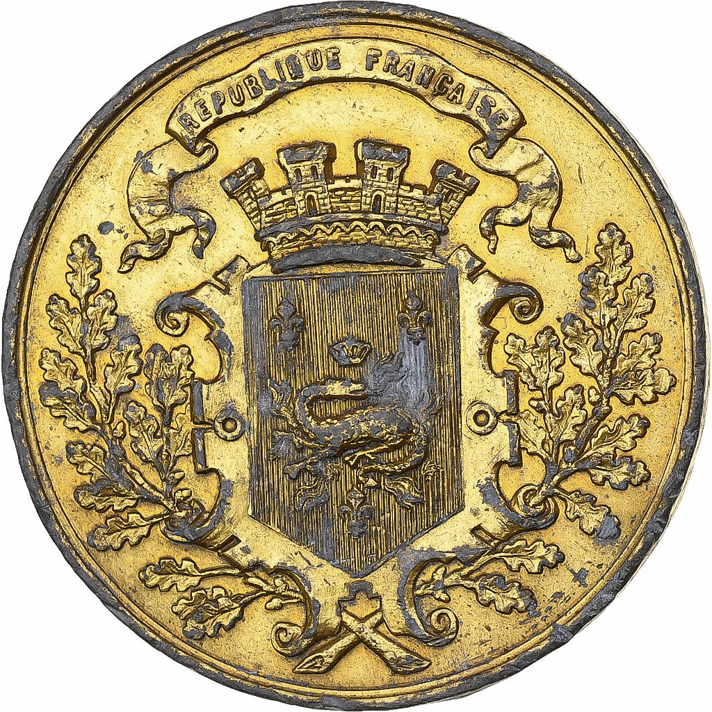 Francia, medaglia, Discours de Gambetta au Havre, 1872, Gilt Tin, BB+