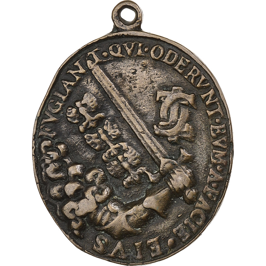 France, Medal, Charles IV, n.d., Brass, VF(30-35)