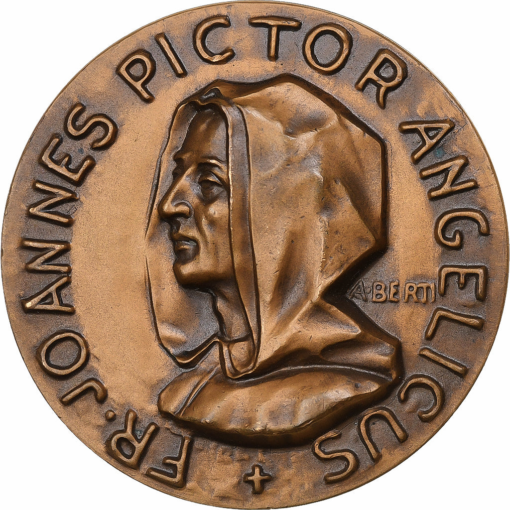 Italie, Médaille, 500è Anniversaire de la Mort de Fra Angelico, 1955, Bronze