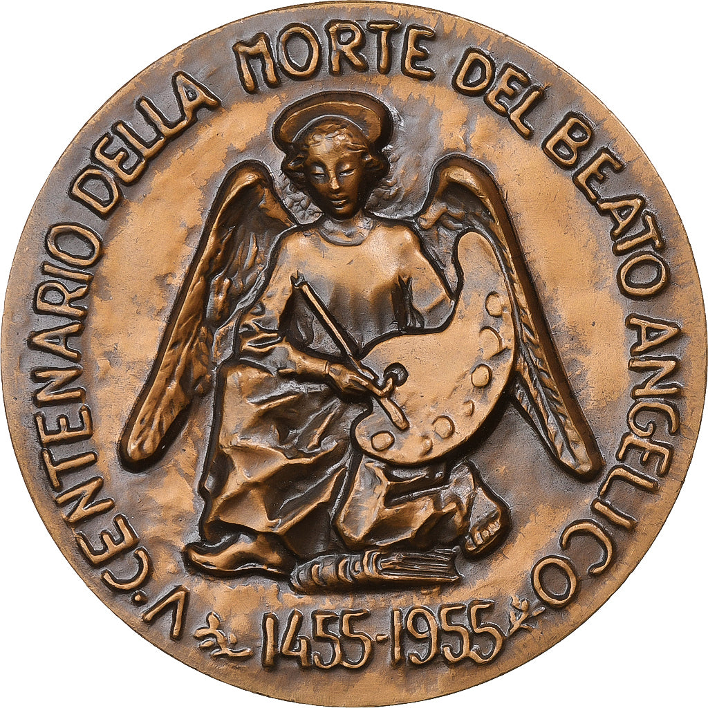 Italie, Médaille, 500è Anniversaire de la Mort de Fra Angelico, 1955, Bronze