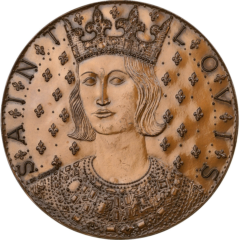 France, Medal, 700 ans de la mort de Saint-Louis, 1970, Bronze, De Jaeger