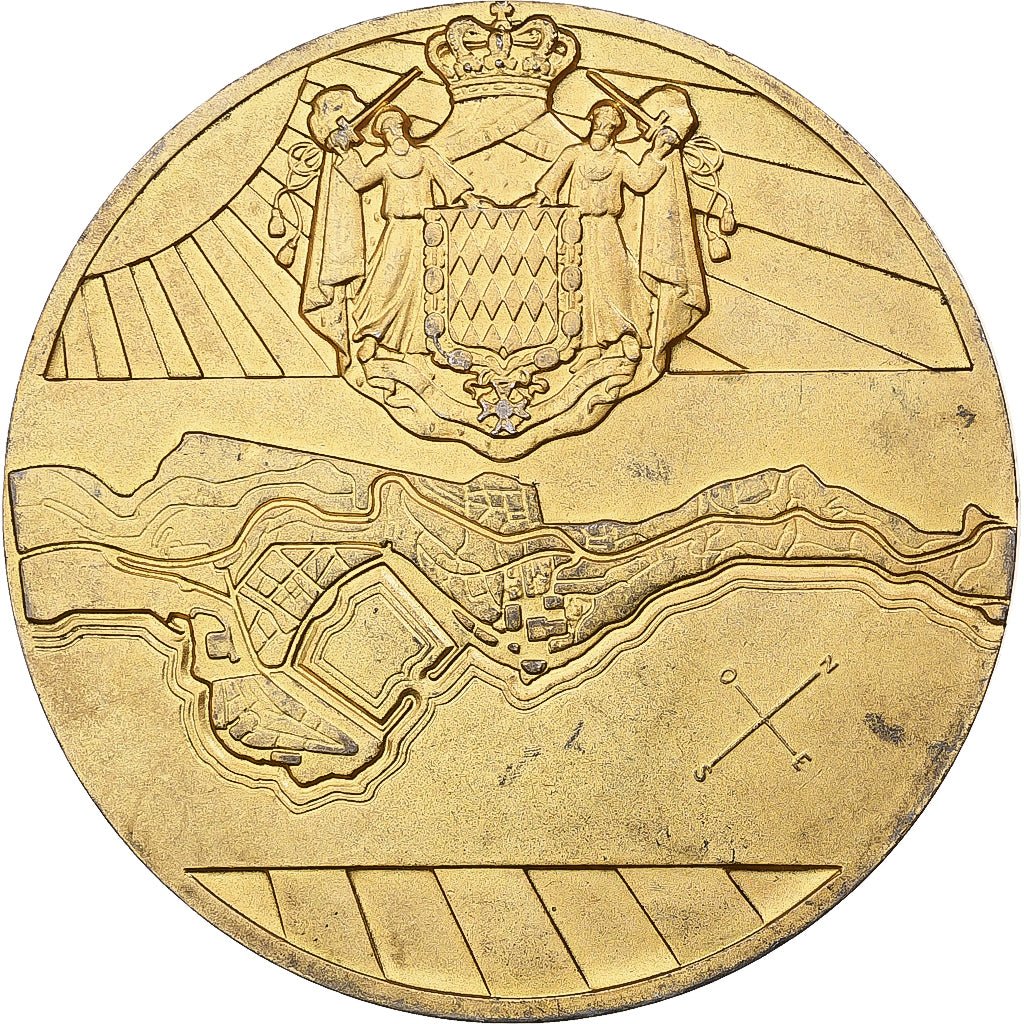 Mónaco, medalha, Principauté de Monaco, 1943, Vermeil, Turin, MS(60-62)