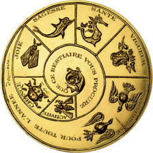 Francja, medal, Voeux, Nouvelle Année, Bestiaire et Herbier, 1972, Pokryty