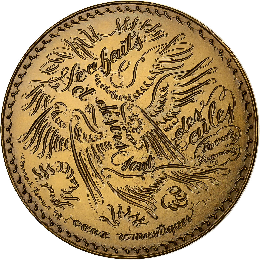 Francia, medaglia, Voeux Romantiques, 1979, Bronze Florentin, Marcel Jean, SPL-