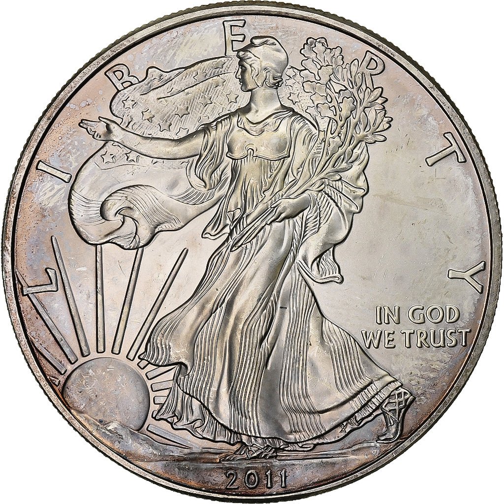 USA, 1 Dollar, 1 Oz, Silver Eagle, 2011, Philadelphia, Srebro, MS(60-62)