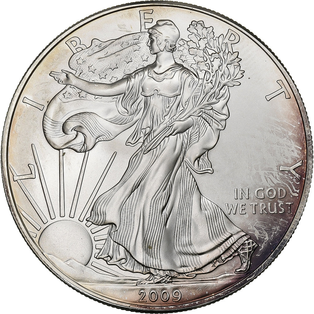 United States, 1 Dollar, 1 Oz, Silver Eagle, 2009, Philadelphia, Silver