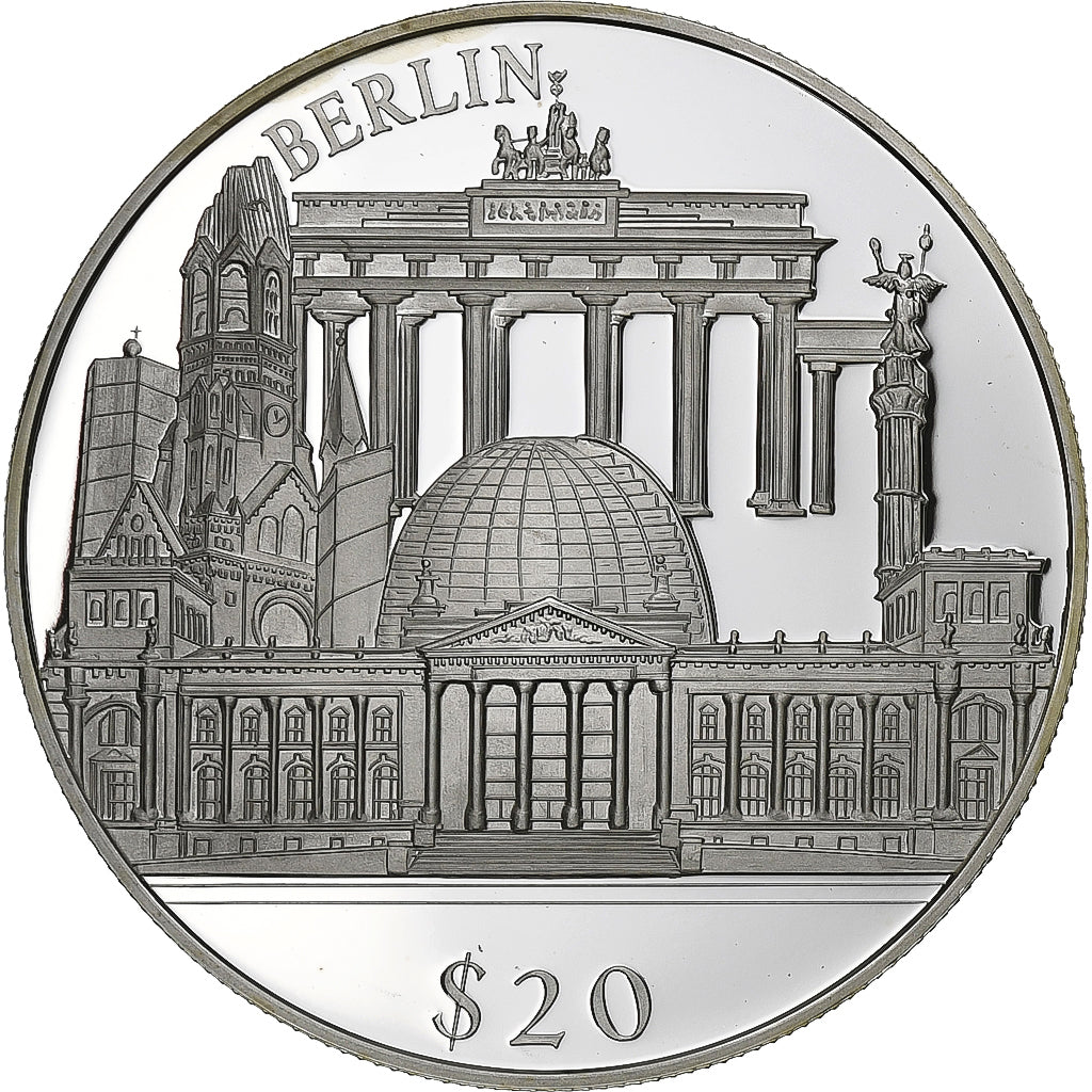 Liberia, 20 Dollars, Berlin, 2000, Proof, Silver, MS(64)