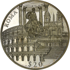 Liberia, 20 Dollars, Roma, 2000, Proof, Silver, AU(55-58)