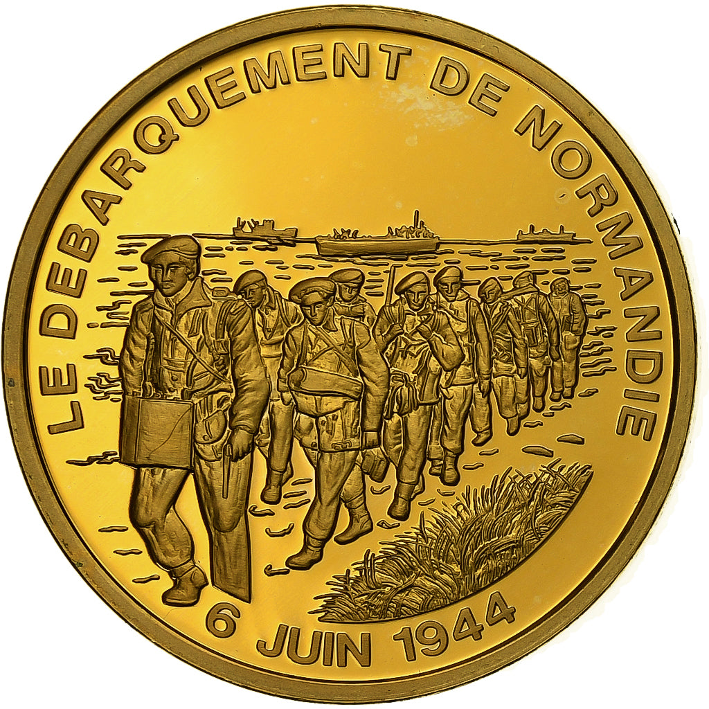 Frankreich, Medaille, Débarquement de Normandie, n.d., Copper Gilt, PP, UNZ