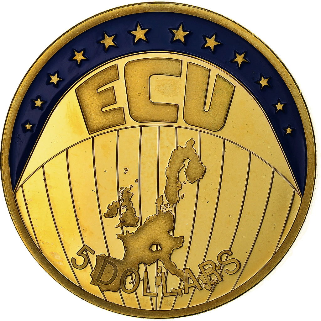 Libéria, 5 Dollars, Ecu, 2001, BE, Cupro-nickel, SPL