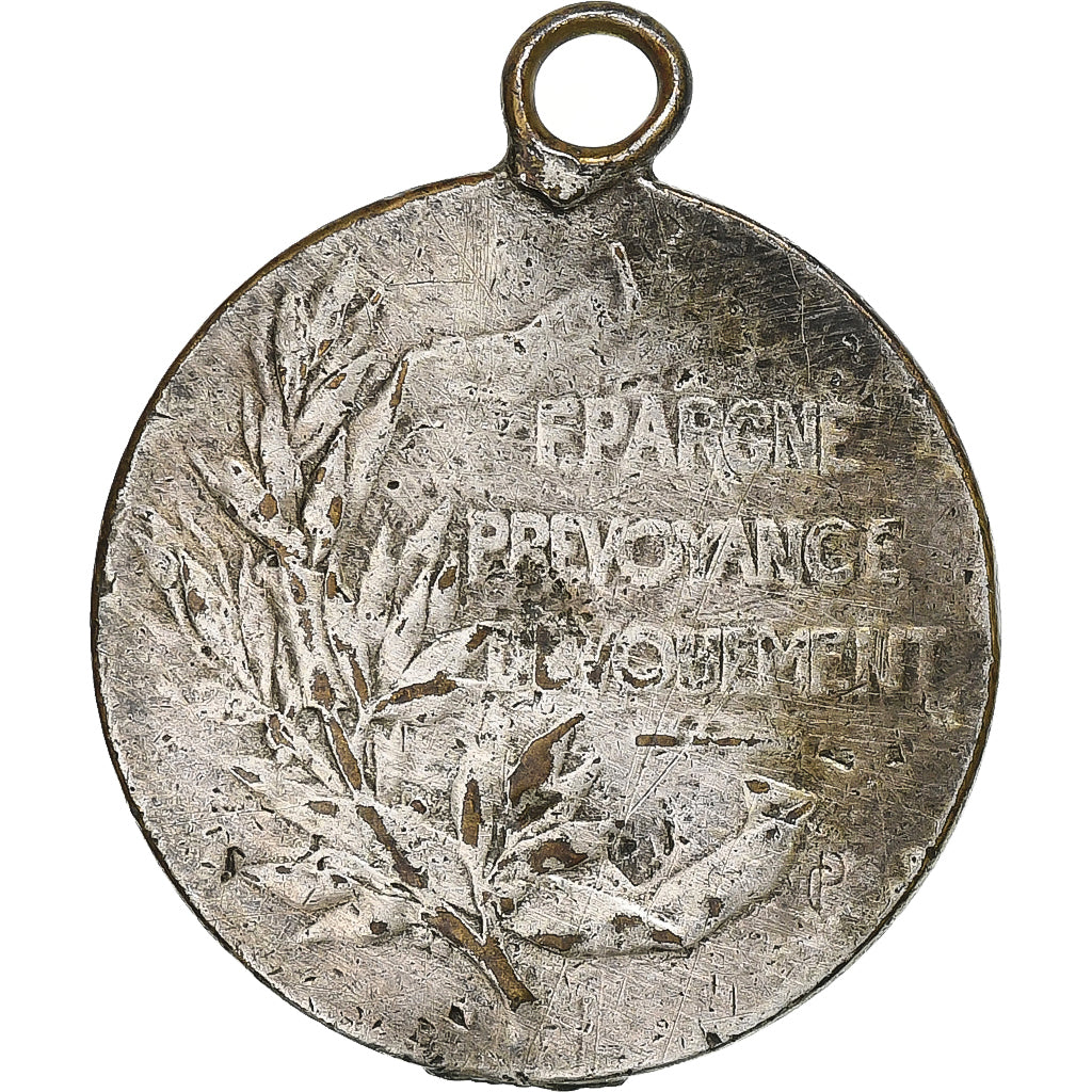 Francja, medal, Épargne, Prévoyance, Dévouement, Brąz posrebrzany, EF(40-45)