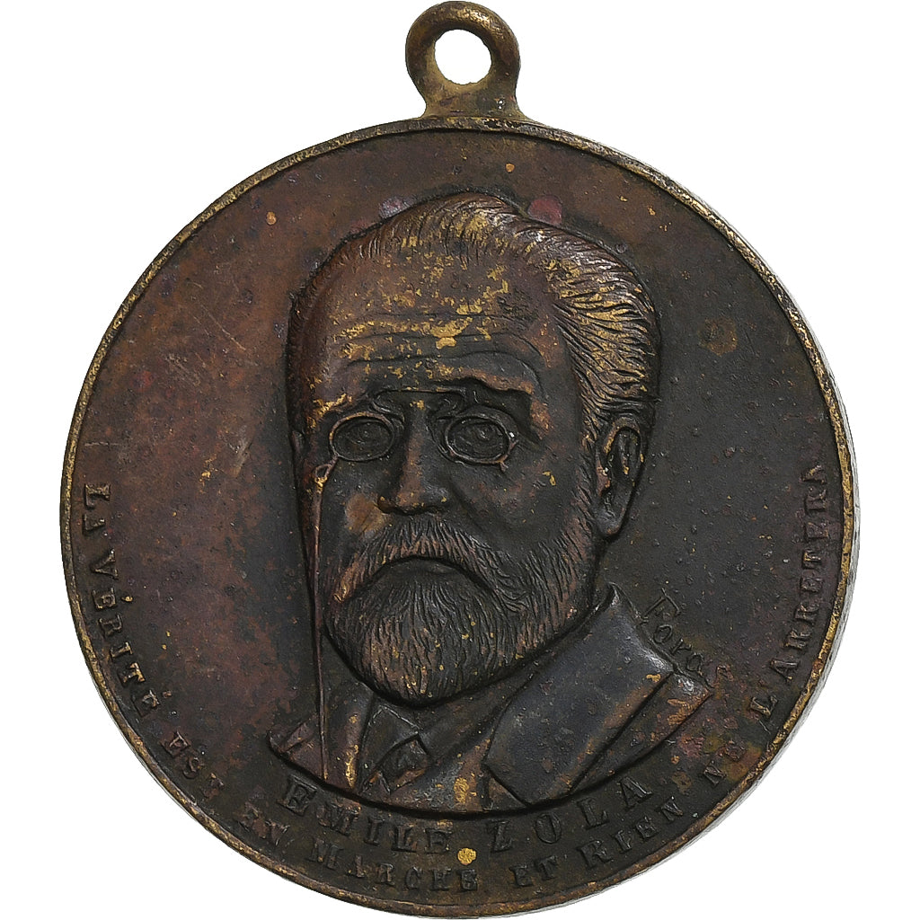 France, Medal, Zola / Picquart, n.d., Copper, AU(50-53)