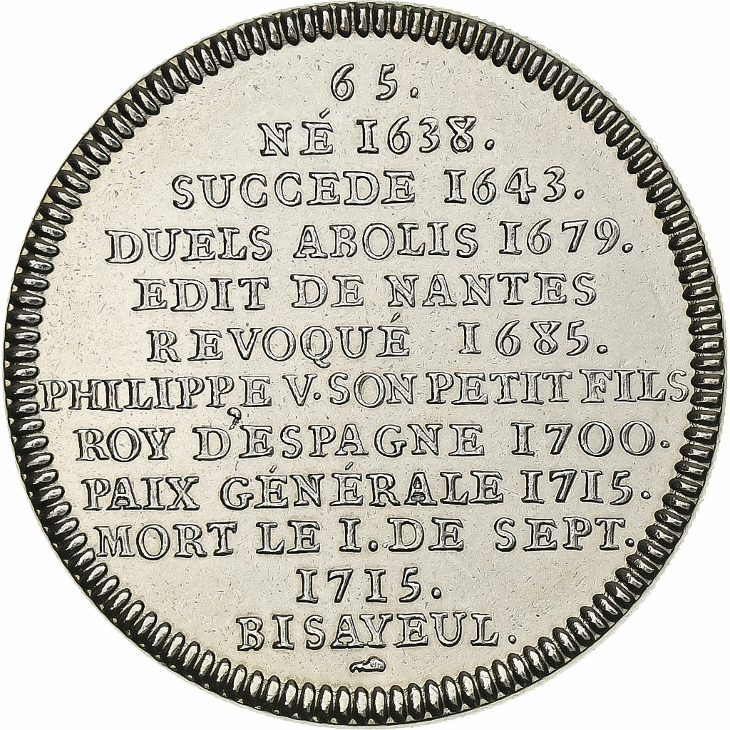 Francja, medal, Les rois de France, Louis XIV, n.d., Nikiel, MS(63)