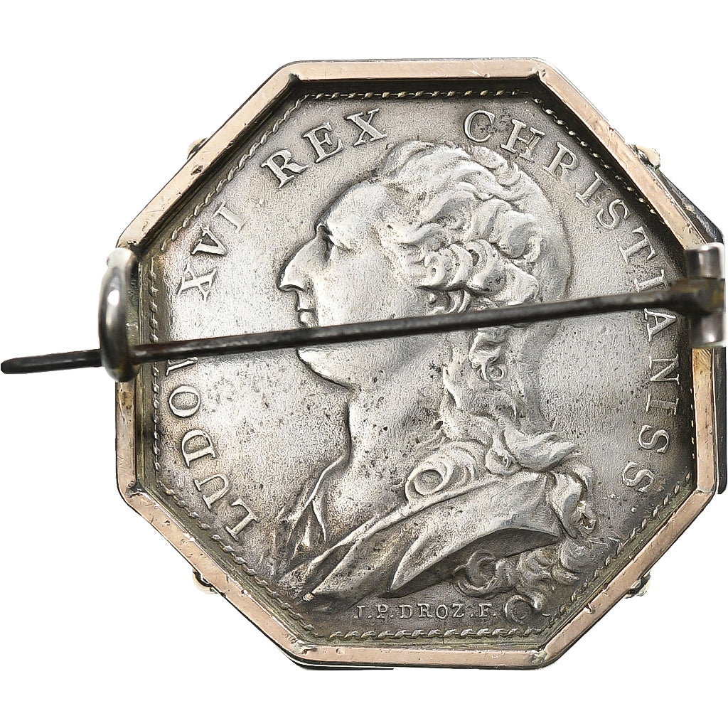 France, Token, Louis XVI, -, n.d., Silver, Droz, Broche, AU(55-58)