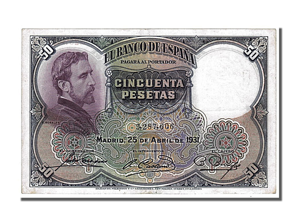 Banknote, Spain, 50 Pesetas, 1931, 1931-04-25, AU(55-58)