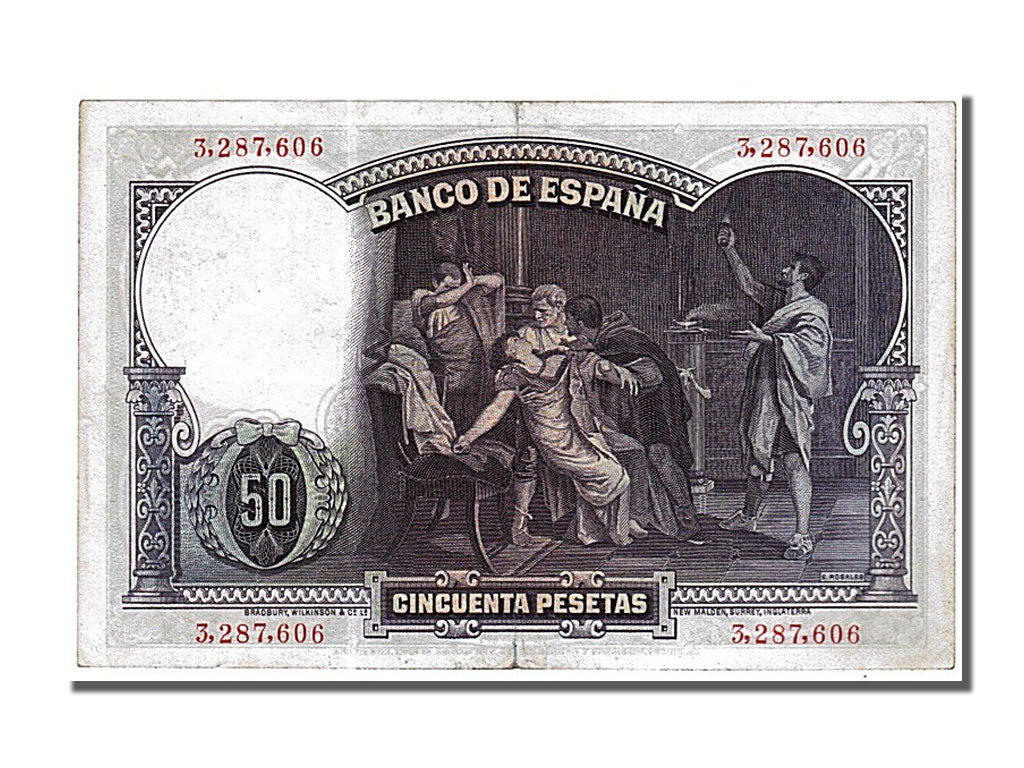 Banknote, Spain, 50 Pesetas, 1931, 1931-04-25, AU(55-58)