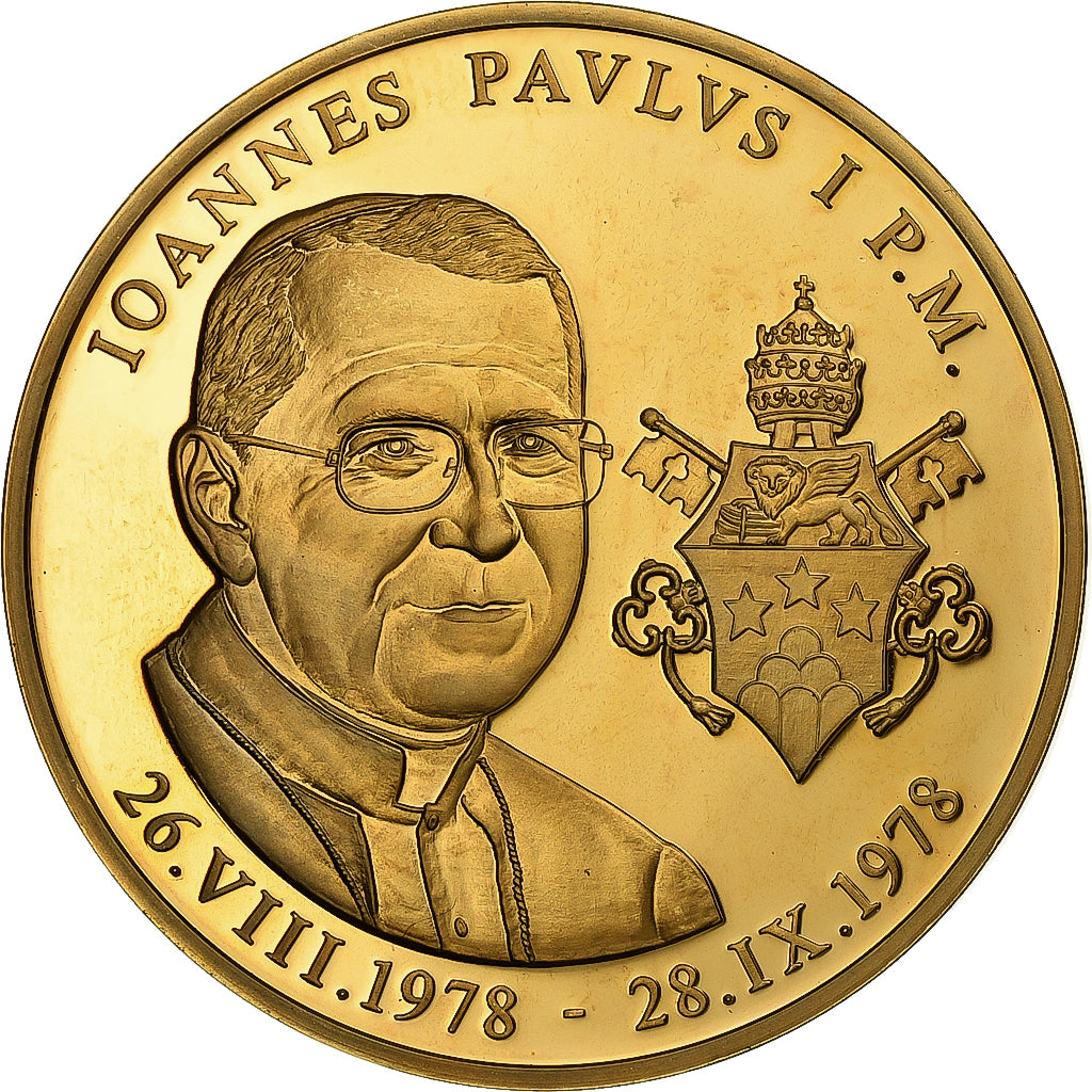 Vaticaan, Medaille, John Paul I, n.d., Copper Gilt, PR+