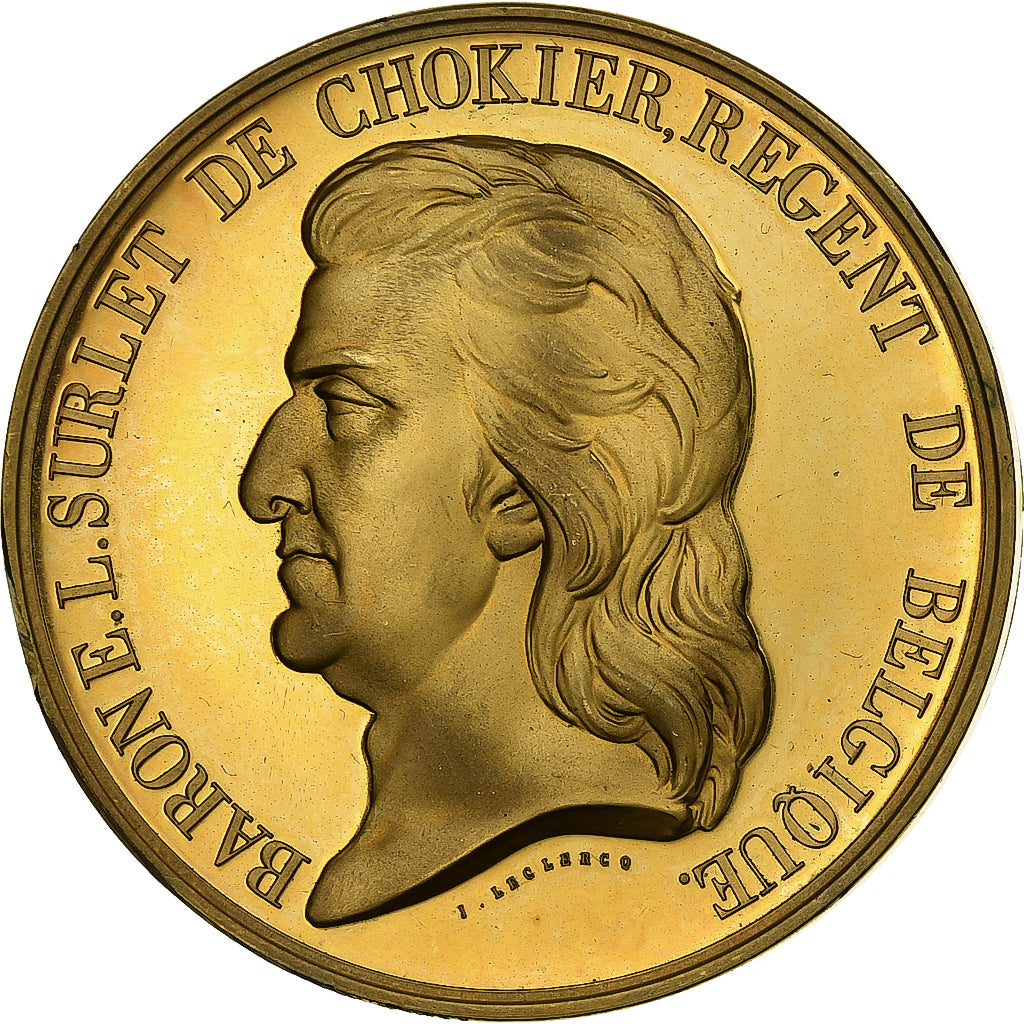 Belgio, medaglia, Surlet de Chokier, Régent de Belgique, 2016, Bronzo dorato