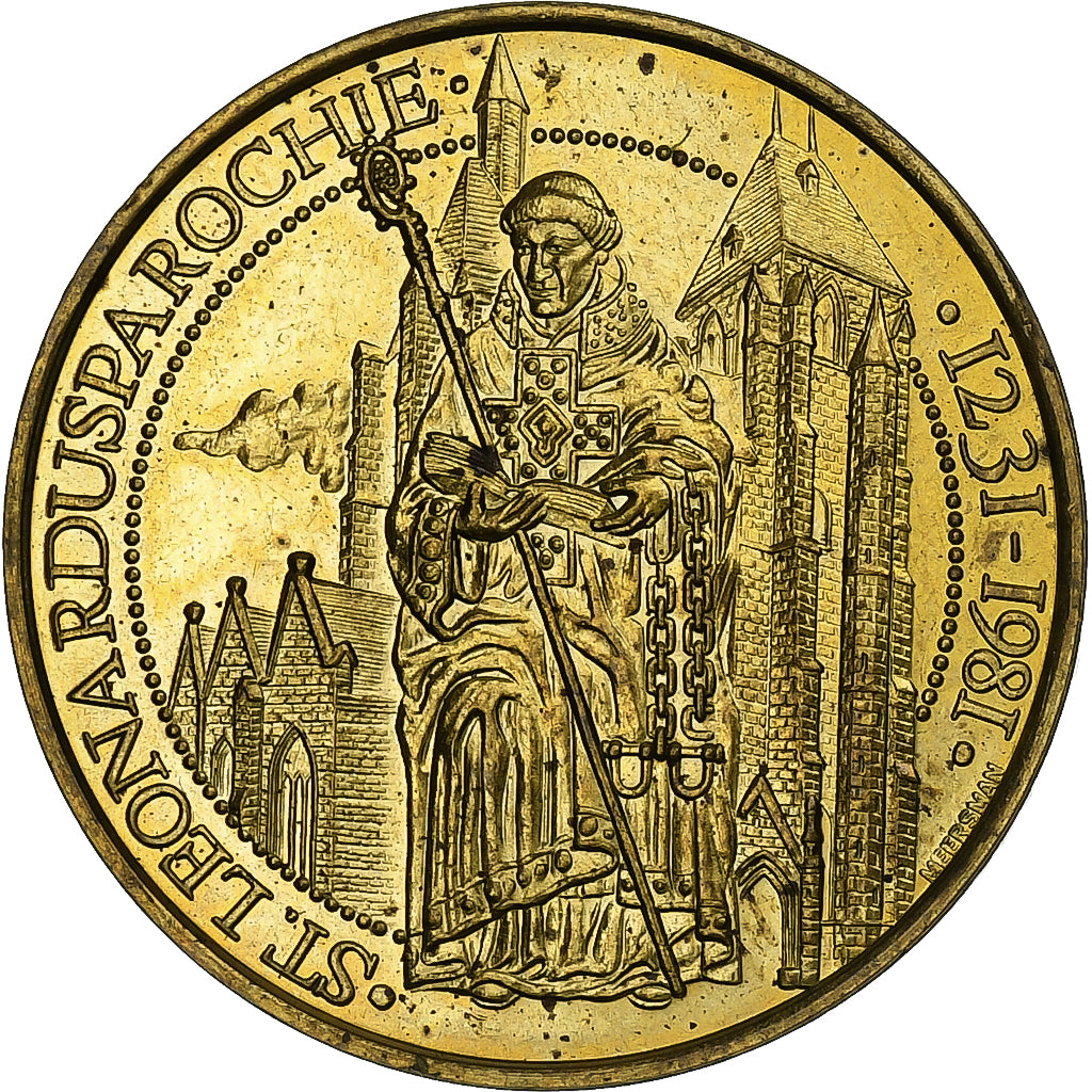 Belgio, ficha, 50 Leeuwenaar - Zoutleeuw, 1981, Ottone, SPL-