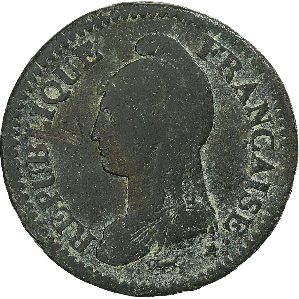 France, 1 Décime, Dupré, AN 8, Paris, Bronze, TB, Gadoury:187a